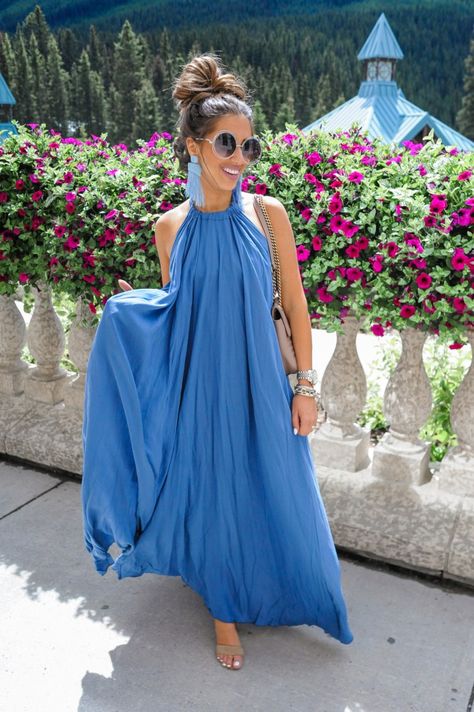 Blue Maxi Swoon Blue Beach Dress, Long Blue Maxi Dress, Dress Up Buttercup, Dede Raad, Houston Fashion, Halter Maxi Dress, Halter Maxi, Blue Maxi, Halter Maxi Dresses