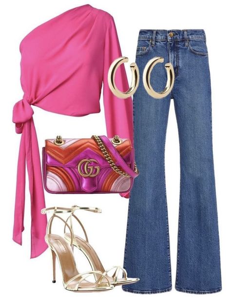 Hi Friends Some Surprise able Thing is waiting for you. Outfit Inspo Pink, Golden Heels, Night Out Style, Color Fucsia, Moda Chic, Classy Casual Outfits, Stylish Work Outfits, Summer Fashion Outfits, Girly Outfits