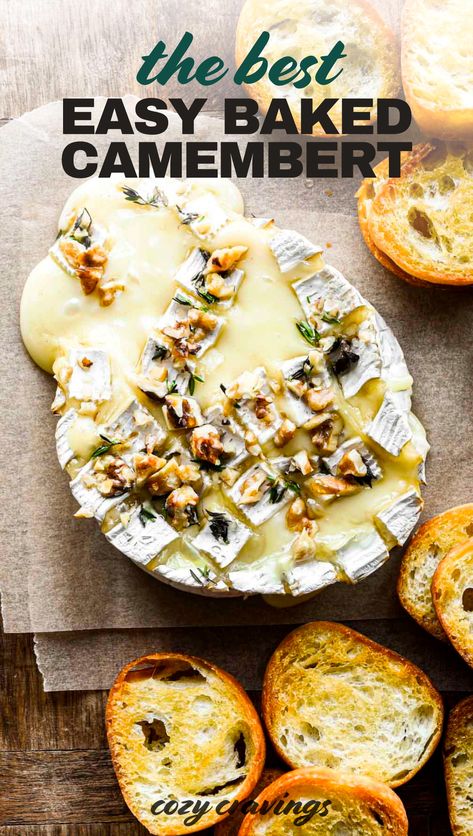 Indulge in the creamy goodness of this oven-baked Camembert delight, perfect for any cheese lover looking to elevate their appetizer game. With minimal ingredients and effortless preparation, this dish transforms a simple cheese wheel into a gooey masterpiece, ready to be paired with crusty bread or fresh fruits. Whether you're hosting a gathering or enjoying a cozy night in, this irresistible treat promises to impress with its rich flavors and elegant presentation. Baked Camembert, Cheese Wheel, Elegant Presentation, Japanese Dishes, Cheese Lover, Soft Cheese, Crusty Bread, Culinary Skills, Cozy Night