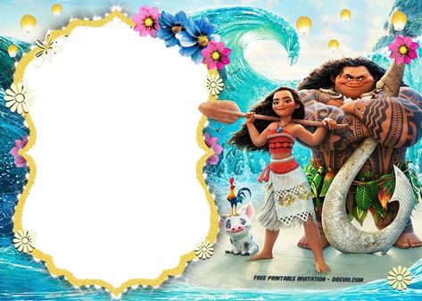 FREE Printable Moana Invitation Templates | FREE Invitation Templates - Drevio Moana Birthday Invitation Template, Moana Party Invitations, Moana Invitation, Moana Birthday Party Theme, Moana Birthday Invitation, Moana Theme Birthday, Hawaii Themed Party, Festa Moana Baby, Moana Theme