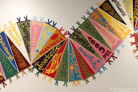 College Pennant Display Bulletin Boards, College Pennant Display, Pennant Display, Nick Names, College Pennants, School Counseling Office, Arts And Crafts Interiors, High School Counseling, College Office