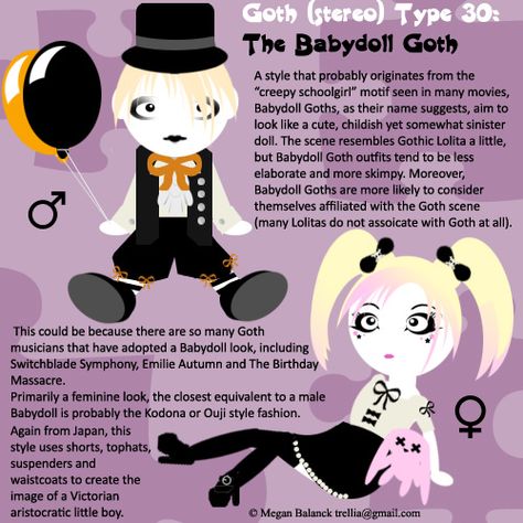 Babydoll Goth, Perky Goth, Corp Goth, Types Of Goth, Bubble Goth, Outrageous Fashion, Gothic Culture, Kei Visual, Casual Goth