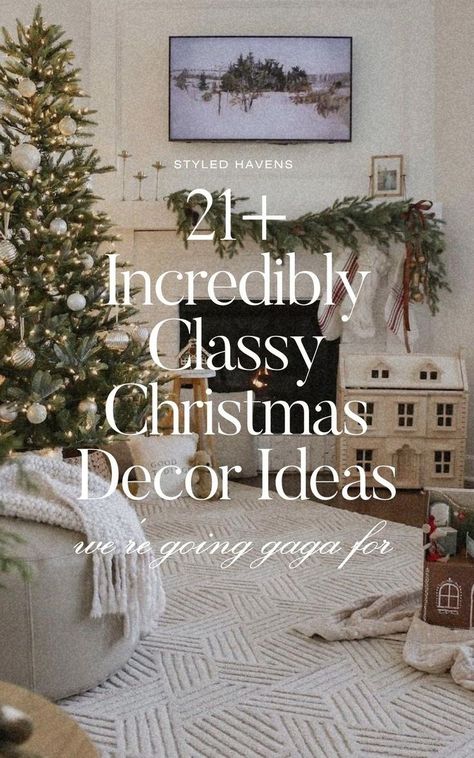 Love neutral holiday decor? We've hand-picked our very fav modern Christmas decor for 2025 - from Christmas tree ideas to Christmas mantles & Christmas tree ideas - this beautiful Christmas decor inspiration is too good to miss! Simple Classy Christmas Tree, Christmas Tree Ideas Classy, Christmas Decorations Neutral, Classy Christmas Tree, Small Christmas Trees Decorated, Christmas Mantles, Neutral Holiday Decor, Country Christmas Trees, Christmas Decor Trends