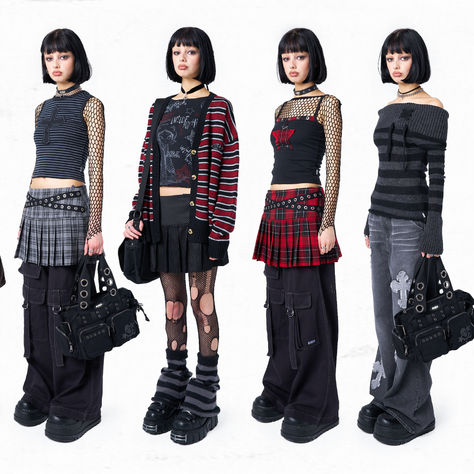 #mingalondon #sleazeriot #punkvibes #rockstarenergy #grungyoutfits #skulls #crosses #tartan #miniskirts #knitwear #oversizedfit #red #graphicprints #90svibe #grungeaesthetic #grungestyle #aesthetic #grungegirl #outfitinspo #outfitinspiration #outfitideas #styleinspo #grungegirl #aestheticoutfit #90s #90sfashion #00s #vintageoutfits #vintageaesthetic #aestheticoutfits #style #fashioninspo #ootd #outfits #cuteoutfits #grungeclothing #grungeclothes #y2kfashion #y2kclothing #y2kclothes Pants Grunge, Check Designs, San Myshuno, Estilo Harajuku, Street Outfits, Grunge Jewelry, Daily Outfit Inspiration, Grunge Style, Harajuku Fashion