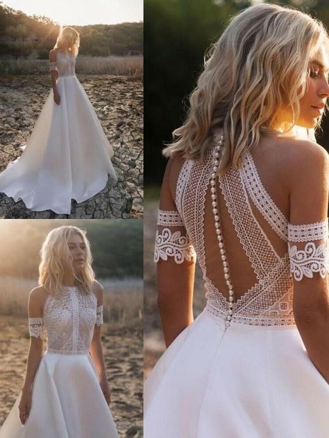 Sheath Wedding Gown, High Neck Wedding Dress, A Line Bridal Gowns, Beach Wedding Dress Boho, Cute Wedding Dress, Fit And Flare Wedding Dress, Lace Bridal Gown, Princess Wedding, Best Wedding Dresses