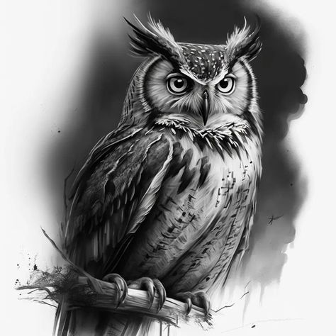 Realistic Owl Tattoo Design, Realistic Owl Tattoo, Tattoo Owl, Owl Tattoo Drawings, Owl Sketch, Tier Tattoo, Native American Tattoos, On Tattoo, Eagle Drawing