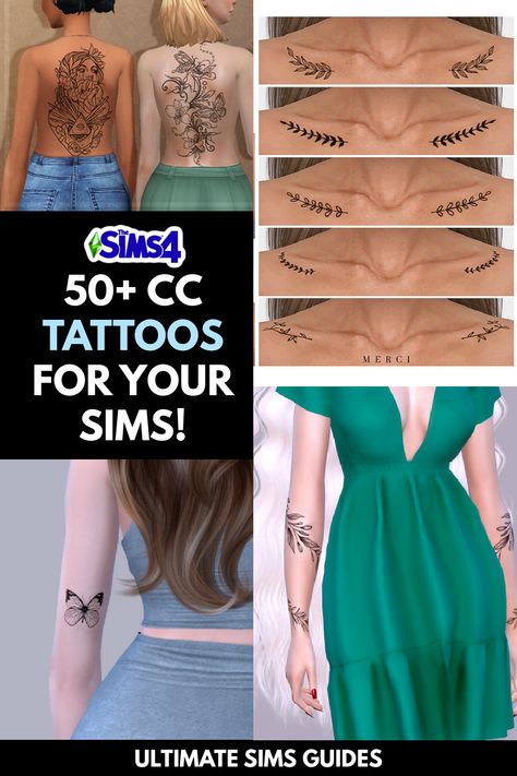 We could really use more tattoos in The Sims 4 if we want to have the characters be cuter. These sims 4 cc tattoos are perfect! #sims4mods #sims4cc #simscc Sims 4 Body Tattoo, Tattoo Cc The Sims 4 Patreon, Sims Tattoos Cc, Sims 4 Cc Tattoo Maxis Match, Tattoos Cc Sims 4, Sims4 Cc Tattoos, Sims 4 Tattoos For Women, Cc Sims 4 Tattoo, Ts4 Tattoos