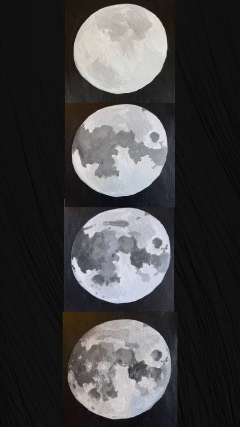 Simple Moon Painting, Moon Painting Easy, Paint Moon, Pantone Challenge, Painted Moon, Abstract Art Diy, Moon Drawing, Moon Painting, Canvas Painting Designs