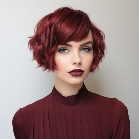 Burgundy Shades, Red Hair Trends, Haircuts To Try, Red Hair Inspiration, Red Bob, Short Red Hair, Chic Short Hair, Hair 2024, Stylish Haircuts