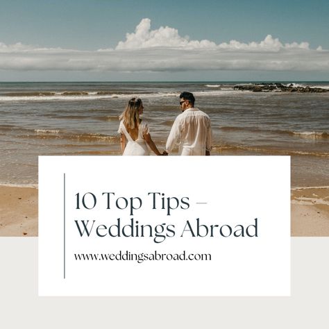 Planning a wedding abroad? 🌍💍

Check out our top 10 tips for a seamless destination wedding! From picking the perfect location to managing legalities and staying on budget, we’ve got you covered. 

Discover more: 

#DestinationWedding When To Get Married, Weddings Abroad, Italian Wedding Cakes, Wedding Spain, Local Gifts, Wedding Abroad, Beach Ceremony, Civil Wedding, Planning A Wedding