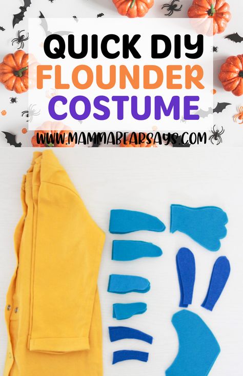 Diy Flounder Costume Toddler, Homemade Flounder Costume, Flounder And Sebastian Costumes, Flounder Headband, Little Mermaid Characters Costumes, Diy Sebastian Costume, Diy Flounder Costume Woman, Flounder Costume Women, Ariel And Flounder Costume