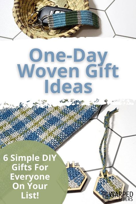 One Day Weaving Projects - Quick & Easy Gift Ideas - Warped Fibers Utensil Pouch, Easy Weaving, Woven Keychain, Cricket Loom, Rigid Heddle Weaving Projects, Zoom Loom, Easy Gift Ideas, Inkle Weaving, Weaving Loom Projects