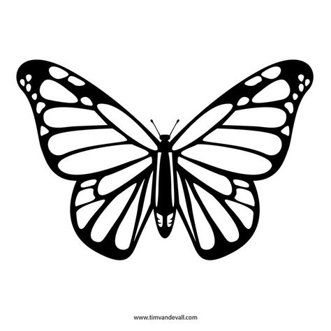 Free Butterfly Stencil | Monarch Butterfly Outline And Silhouette throughout Monarch Butterfly Template Printable Butterfly Outline, Butterfly Stencil, Monarch Butterfly, Butterfly Tattoo, Black And White, White, Black