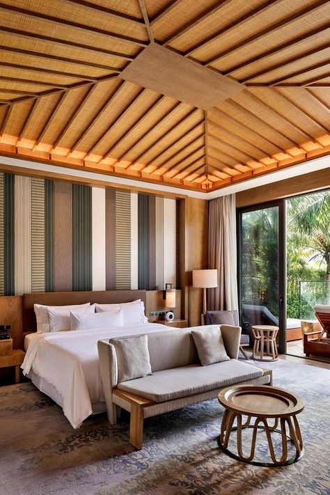 Balinese Interior, Resort Interior Design, Modern Tropical House, Tropical House Design, Resort Interior, Tropical Interior, Tropical Bedrooms, Hotel Room Design, Resort Design