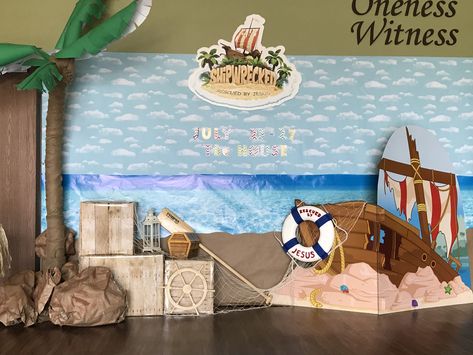 Pirate Snacks, Vbs Shipwrecked, Shipwrecked Vbs, Sunken Ship, Church Anniversary, Pirate Books, Vbs 2024, Rock Beach, Vbs Ideas