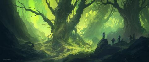 Environmental Concept Art - Album on Imgur Hunter Green Wallpaper, Fantasy Forest, Fantasy Male, Matte Painting, Environment Concept Art, Environmental Art, Childrens Art, Green Wallpaper, Fantasy Landscape