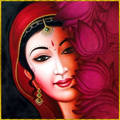 KRISHNA ART : Photo Face Rangoli Designs, Autocad Trees, Kolam Drawing, Hindi Gods, Srimati Radharani, Rajasthani Painting, Painting Faces, Sacred Woman, Shri Radha