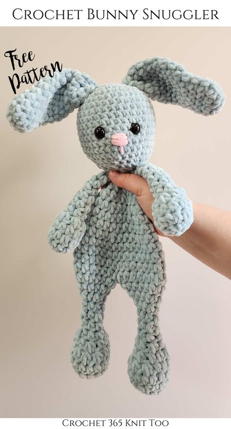 Crochet Lovey Free Pattern, Gato Crochet, Crocheted Bunny, Crochet Baby Projects, Crochet Baby Gifts, Crochet Toys Free, Easy Crochet Animals, Crochet Teddy Bear Pattern, Crochet Bunny Pattern