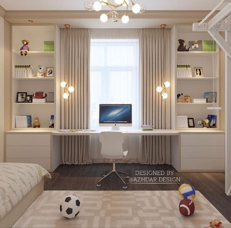 Modern Study Rooms, Study Room Design, Hemma Diy, Kids Bedroom Designs, Study Area, Cabinets Diy, Kids Interior Room, Study Room Decor, Home Office Bedroom