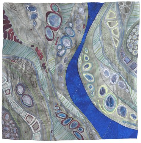 The spaces between VI Cells Project, Map Quilt, Ceramic Wall Sculpture, Fiber Wall Hanging, Fiber Wall Art, Raw Edge Applique, Artful Home, Art Lessons Elementary, Fabric Projects