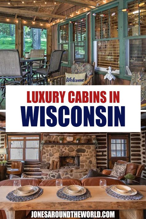 If you’re looking for rustic and secluded luxury cabins in Wisconsin, then you’ve come to the right place. The state of Wisconsin is a lively haven of beautiful forestry, enchanting farming landscapes, and breathtaking lakefronts that cater to a variety of boating and fishing festivities.  Located in the upper midwestern region of the United States, […] The post TOP 20 Luxury Cabins in Wisconsin To Rent in 2022 appeared first on Jones Around The World. Hayward Wisconsin, Elkhart Lake Wisconsin, Great Wolf Lodge Wisconsin Dells, Only In Your State Wisconsin, Cabin Style Homes, Wisconsin Door County, Stone Cabin, Wisconsin Attractions, Family Cabin