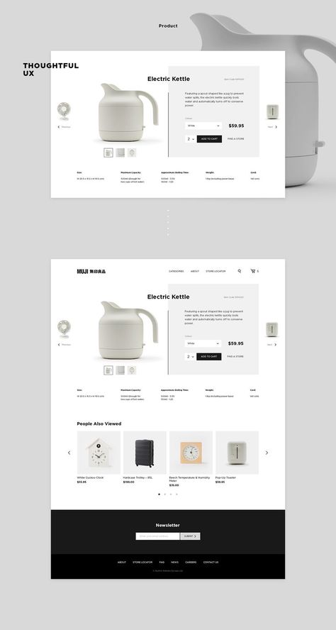 One Product Website, Product Gallery Web Design, Product Showcase Design, Website Design Product, Product Web Design, Product Website Design, Muji Store, Product Layout, Online Store Website