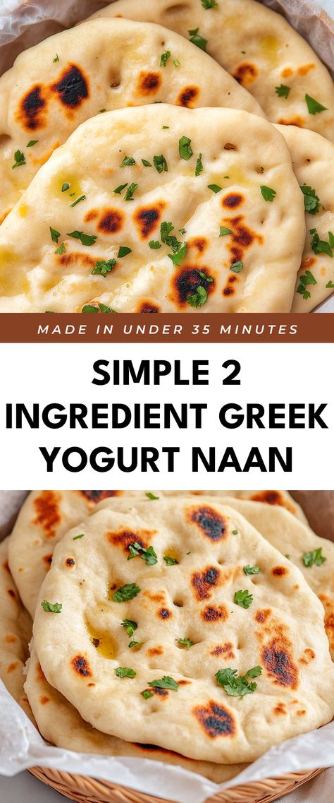 Image for Simple 2 Ingredient Greek Yogurt Naan Light And Fit Greek Yogurt Recipes, Recipes To Use Up Greek Yogurt, Easy Greek Snacks, Uses For Plain Greek Yogurt, Easy Greek Dessert Recipes, Things To Do With Greek Yogurt, Greek Yogurt Dinner Recipes, Nonfat Greek Yogurt Recipes, Greek Yogurt Naan