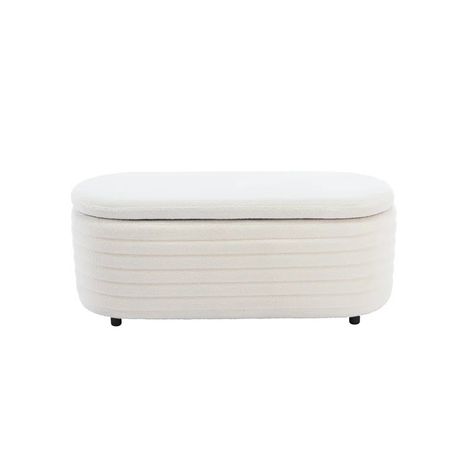 Latitude Run® Storage Ottoman White Bench Upholstered Fabric Storage Bench End Of Bed Stool With Safety Hinge For Bedroom, Living Room, Entryway & Reviews | Wayfair White Bed Bench, White Ottoman Bedroom, White Bench Bedroom, Bed End Ottoman, White Storage Ottoman, Ottoman For Bedroom, End Of Bed Storage, Bench End Of Bed, End Of Bed Seating