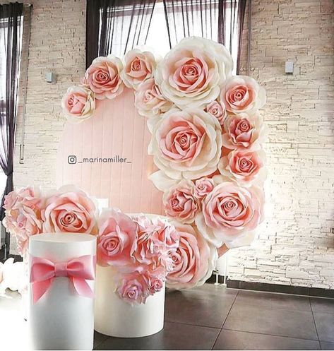 Wedding Sweet Table, White Pillars, Paper Flower Backdrop Diy, Cylinder Pedestal, Giant Letters, Pedestal Stand, Paper Flower Backdrop, Party Events, Paper Sticker