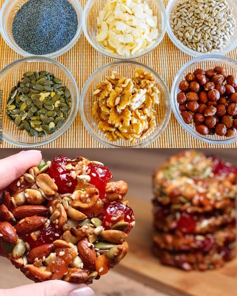 Healthy No-Sugar Nut and Fruit Cookies - Greenku Recipes Savory Potato Pancakes, Cookies No Bake, Cauliflower Patties, Sugar Free Fruits, Zucchini Bites, Yogurt Pancakes, Hearty Vegetable Soup, Fruit Cookies, Healthy Nuts