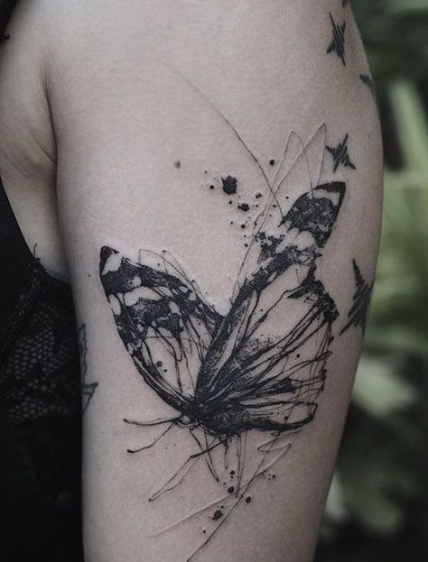 Pin by Allie on Tattoo inspirations | Creative tattoos, Cute tattoos, Pretty tattoos Butterfly Tattoo Meaning, Sketch Style Tattoos, Petit Tattoo, Rainbow Tattoos, Tattoos Geometric, Geniale Tattoos, Sketch Tattoo Design, Butterfly Tattoos, Butterfly Tattoo Designs