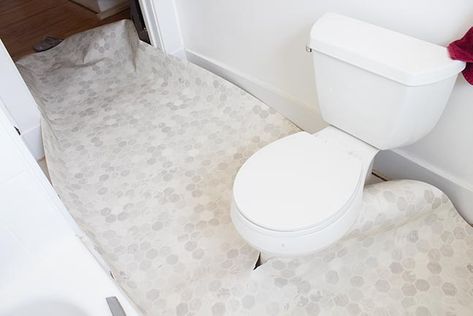 Quick and Easy Bathroom Floor Update | Hometalk Install Vinyl Sheet Flooring, How To Install Vinyl Sheet Flooring, Sheet Vinyl Flooring Bathroom, Linoleum Flooring Bathroom, Vinyl Flooring Bathroom, Flooring Bathroom, Vinyl Sheet Flooring, Rental Bathroom, Easy Weekend Projects