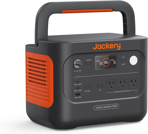 Jackery Explorer 1000 v2 Portable Power Station(2024 New),1070Wh LiFePO4 Battery,1500W AC/100W USB-C Output, 1 Hr Fast Charge, Solar Generator for Outdoor Camping,Off-grid Living,RV,Emergency Battery Generator, Portable Solar Power, Portable Power Station, Portable Generator, Lifepo4 Battery, Solar Generator, Power Outage, Battery Backup, Off Grid Living