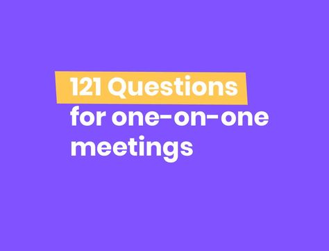 From motivation to growth, build trust in your one-on-one meetings with 121 tried and tested questions shared by real managers. Questions To Ask Your Manager, One On One Meeting With Boss, Employee One On One Questions, 1:1 Meeting With Manager, One On One Meeting Employee, 1:1 Meetings With Employees, True Questions, Team Meeting Agenda, Difficult Employees