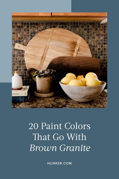 Cabinet Paint Colors With Brown Granite, Painted Kitchen Cabinets With Brown Granite, Brown Countertops Kitchen Color Schemes, Brown Granite Countertops Color Scheme, Painting Granite, Brown Quartz Countertops, Tan Brown Granite, Baltic Brown Granite, Kitchen Color Scheme