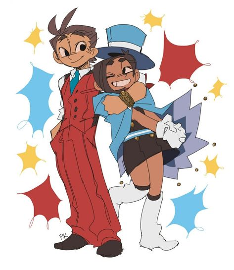 credits: @pcktknife on tumblr Trucy Wright, Simon Blackquill, Ace Hardware Store, Apollo Justice, Little Misfortune, Professor Layton, Phoenix Wright, Gay Humor, Ace Attorney