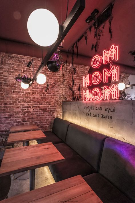 How Neon Lighting Shapes Architecture | ArchDaily Bar Deco, Cafe Culture, Bar In Casa, Pub Design, Design Café, Vegan Cafe, Coffee Shops Interior, 카페 인테리어 디자인, Bar Interior