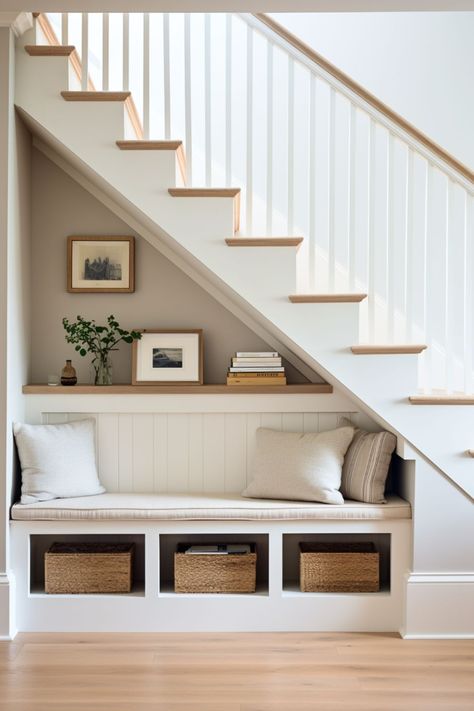 Under Stairs Pantry Under Stairs Bookshelf Amazing under stairs space ideas || Best under stairs storage ideas Under Stairs Storage In Living Room, Show Storage Under Stairs, Hallway Understair Storage, Storage Under Open Stairs, Under Stairs Furniture, Simple Under Stairs Ideas, Staircase In Small Living Room, Opening Up Under Staircase, U Der Stairs Ideas