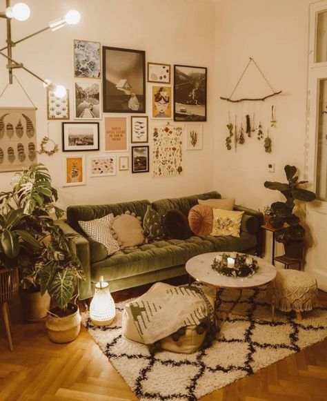 Velvet Sofas, Dark Boho, Lots Of Plants, Bright Room, Appartment Decor, Halloween Bedroom, Room Vibes, House Vibes, Apartment Goals