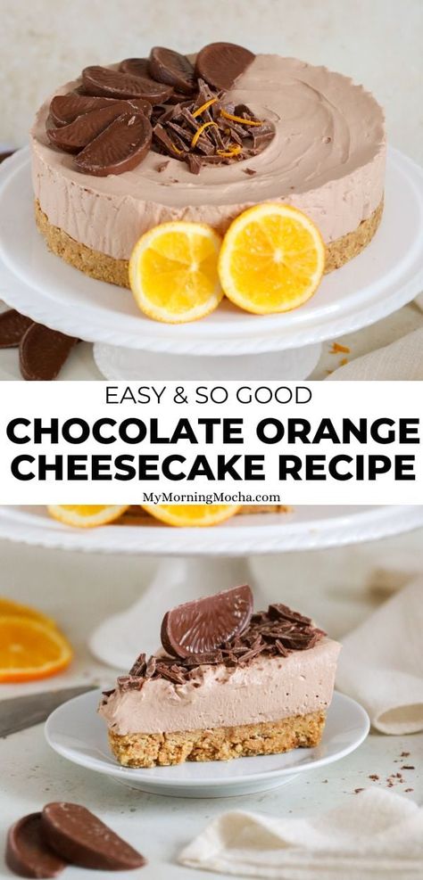 Chocolate Orange Cheesecake No Bake, Bake Cheesecake Recipes Easy, No Bake Cheesecake Recipes Easy, Christmas Ice Cream Desserts, Bake Cheesecake Recipes, No Bake Cheesecake Recipes, Orange Cheesecake Recipes, Nature Recipes, Chocolate Orange Cheesecake