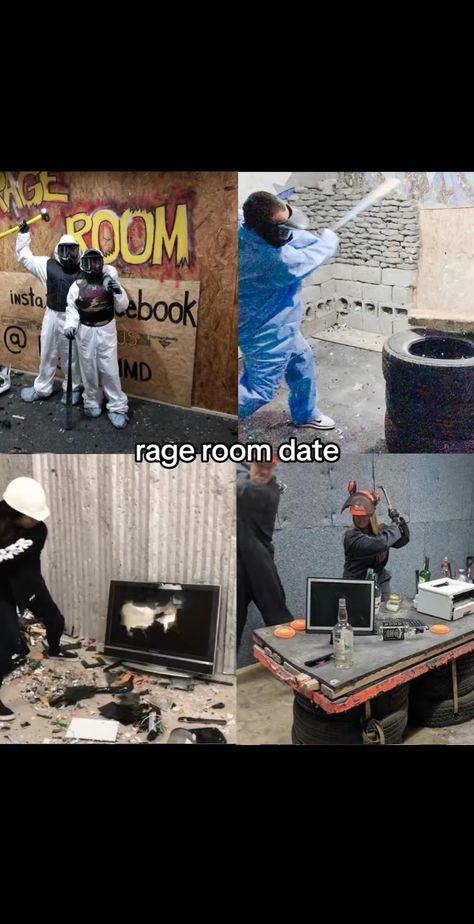 Rage Room, Dream Dates, Date Activities, Romantic Date Night Ideas, I Want A Relationship, Date Idea, Double Dates, Cute Date Ideas, Dream Date