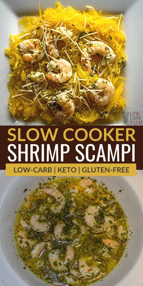 Crockpot Fish Recipes, Slow Cooker Recipes Shrimp, Shrimp Scampi Easy, Slow Cooker Fish Recipes, Shrimp Slow Cooker, Crock Pot Shrimp, Cooked Shrimp Recipes, Low Carb Crock Pot Recipes, Potted Shrimp