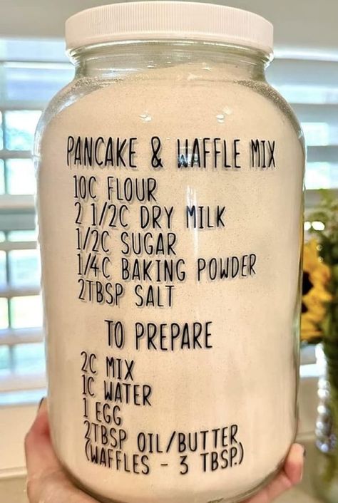 Appalachian Foods and Recipes | DIY Pancake & Waffle Mix | Facebook Homeade Pancakes, Diy Pancake Mix, Homemade Pancake Mix Recipe, Waffle Mix Recipes, Diy Waffles, Low Fat Baking, Pancake Mix Recipe, Homemade Pancake Mix, Chef Dishes