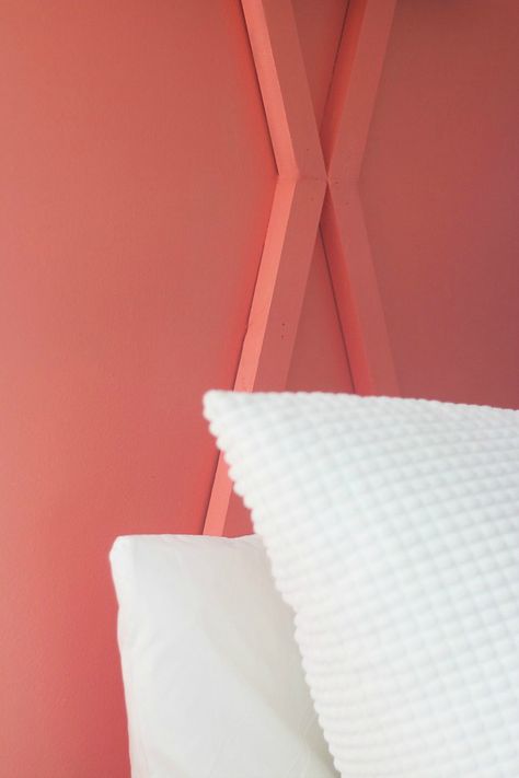 How To Paint a Wall: 7 DIY Painting Techniques - Thistlewood Farm Coral Accent Wall Bedroom, Coral Accent Wall, Coral Accent Walls, Diy Painting Techniques, Coral Bedroom Decor, Diy Herringbone Wall, Nerd Room Ideas, Diy Accent Wall Ideas, Peach Room