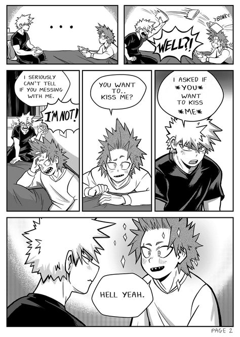 Kiribaku Kiss Fanart, Kiribaku Fanart Cute Kiss, Kiribaku Fanart Cute, Kiribaku Kiss, Kiribaku Fanart, First Time Kiss, Mha Comics, Anime Babies, Mha Ships