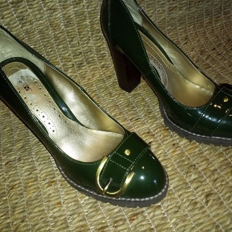 Unusual And Funky! Never Worn, Any Spots You See Are Reflection. Heels And Bottom Are Perfect Condition. They Are Such A Cool Color - Deep Green But Never Drab! Minor Small Scuffs From Storage, But Will Not Be Noticed Unless You Are Super Close. Emerald Green Heels, Funky Heels, Green Heels, Deep Green, Cute Shoes, Emerald Green, Emerald, Fashion Inspo, Heels