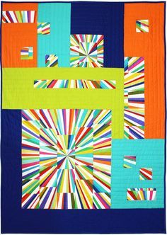 Free pattern. There are lots of free patterns on this site. They need to be commended for being so generous. Fractured Fireworks Quilt by Marinda Stewart Fireworks Quilt, Creative Quilting, Denim Quilts, Amazing Quilts, Sew Quilt, Sun Prints, Bright Quilts, Abstract Quilt, Quilting Board