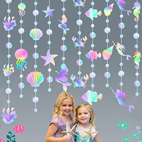 Sea Birthday Party Decorations, Sea Elements, Material Exploration, Sea Ideas, Ocean Mural, Sea Party Ideas, Sixth Birthday, Mermaid Birthday Party Decorations, Iridescent Mermaid