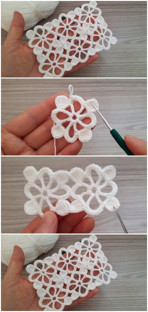 Crochet Easy Flowers Blanket - ilove-crochet