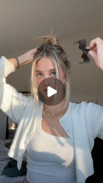 Kaitlynn Bell on Instagram: "lazy girl hairstyle that I do way too often 😇" Lazy At Home Hairstyles, Cute Lazy Girl Hairstyles, Easy Hairstyles For Long Hair Quick Lazy Girl, Lazy Hair Ideas, Hairstyles Easy Quick Lazy Hair, Cozy Hairstyle, Easy Long Hairstyles Lazy Girl, Quick Hair Ideas, Lazy Hairstyles For Long Hair